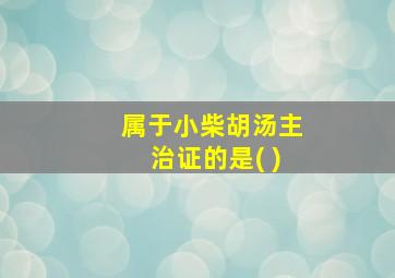 属于小柴胡汤主治证的是( )